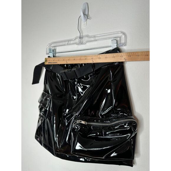 NWOT I AM GIA Edam Skirt PVC Mini High Waist Utility Pockets Silver Trim S - Picture 13 of 15